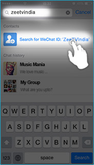 Click on: Search for WeChatID: ZeeTVIndia.